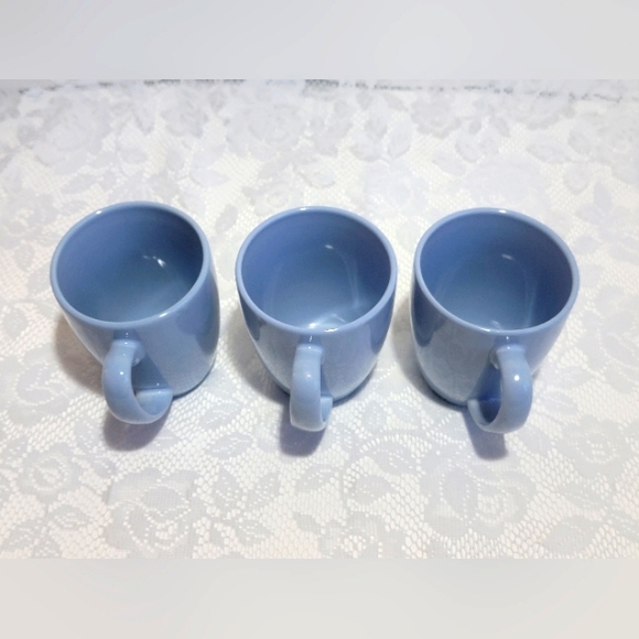 Vintage Three Corelle Light Periwinkle Country Blue Stoneware Coffee Mug Tea Cup - Picture 7 of 17